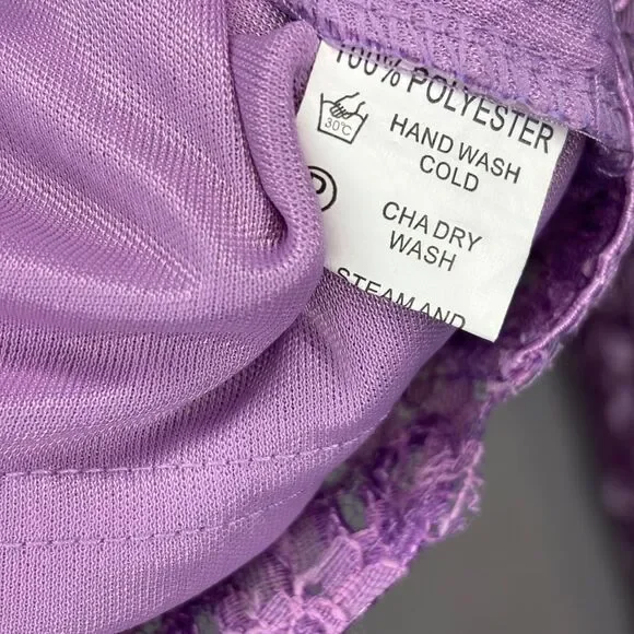 Vintage Lavender Ellim USA Women's Jacket Embroidered Beaded Long Sleeve Lace - Picture 9 of 11